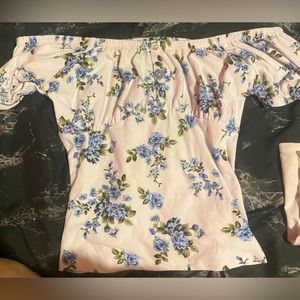 Off the shoulder flower shirt